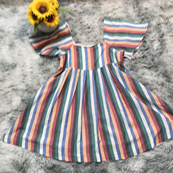 Madewell Square-Neck Mini Dress in Festival Stripe - Picture 4 of 7